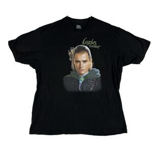 The Lord of the Rings Legolas Greenleaf T-Shirt Mens 2XL Black Graphic Print Tee